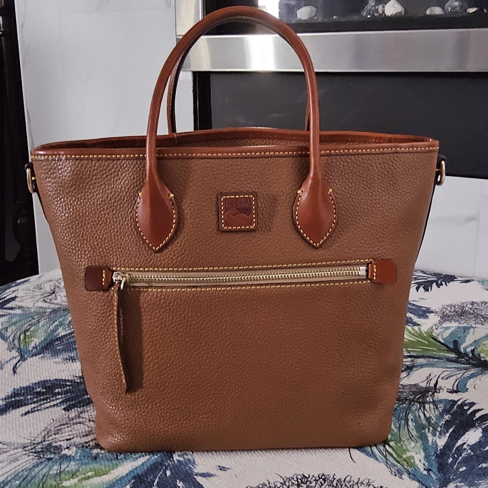 Dooney & Bourke Pebble Grain Handle Tote-Caramel